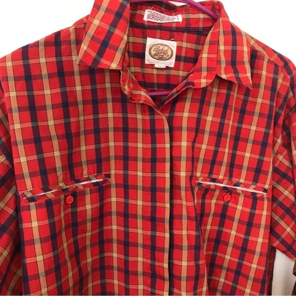 Vintage Picket and post red plaid long sleeve button down shirt - Picture 3 of 11
